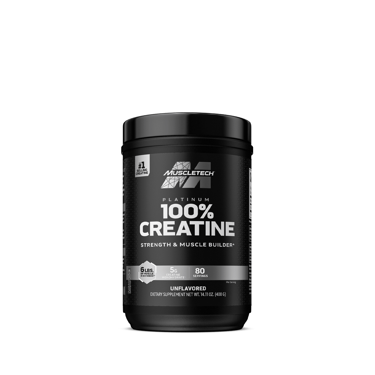 Platinum 100% Creatine MuscleTech – Sin Sabor (80 Servicios)